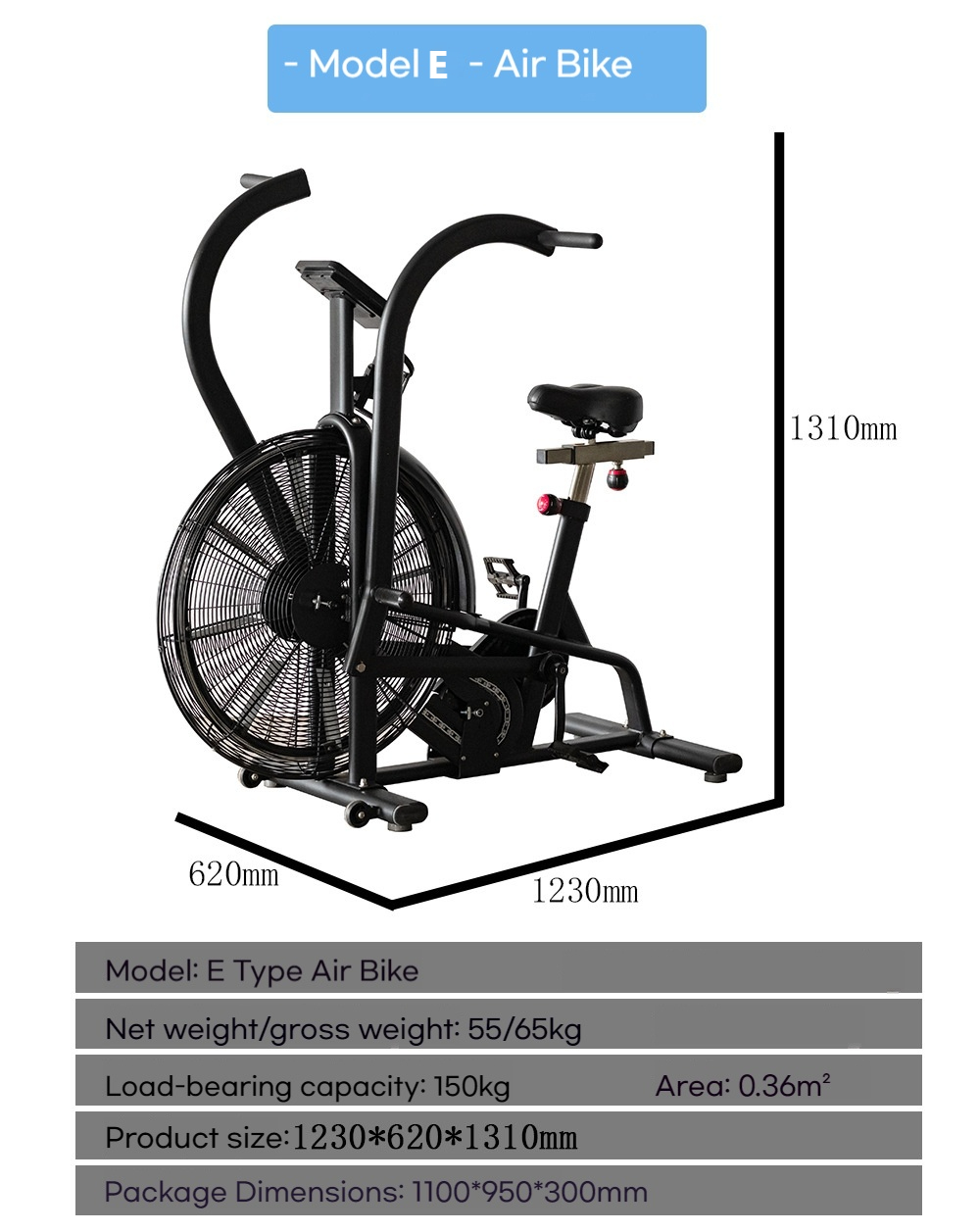 Home Gym Bike - Commercial Wind Resistance Fan Bike Ten