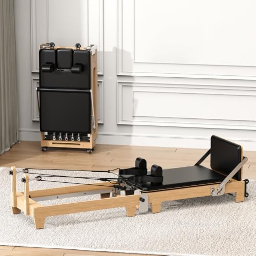 Home Gym Pilates - Foldable Pilates Reformer Machine Quick-Assembly Studio