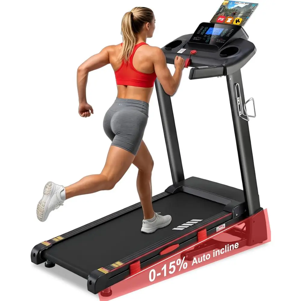 Home Gym Training Program - 15% Incline Treadmill, 10 MPH, 3.0