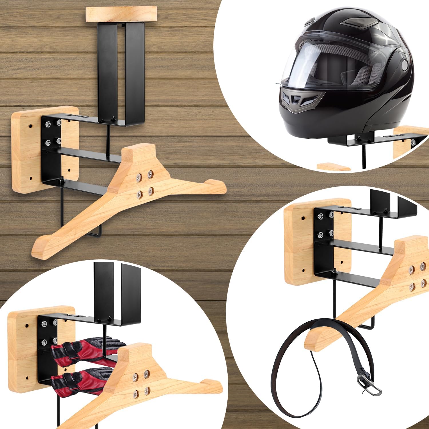Wood Motorcycle Helmet Holder  - Home Gym Gear recensie en prijs