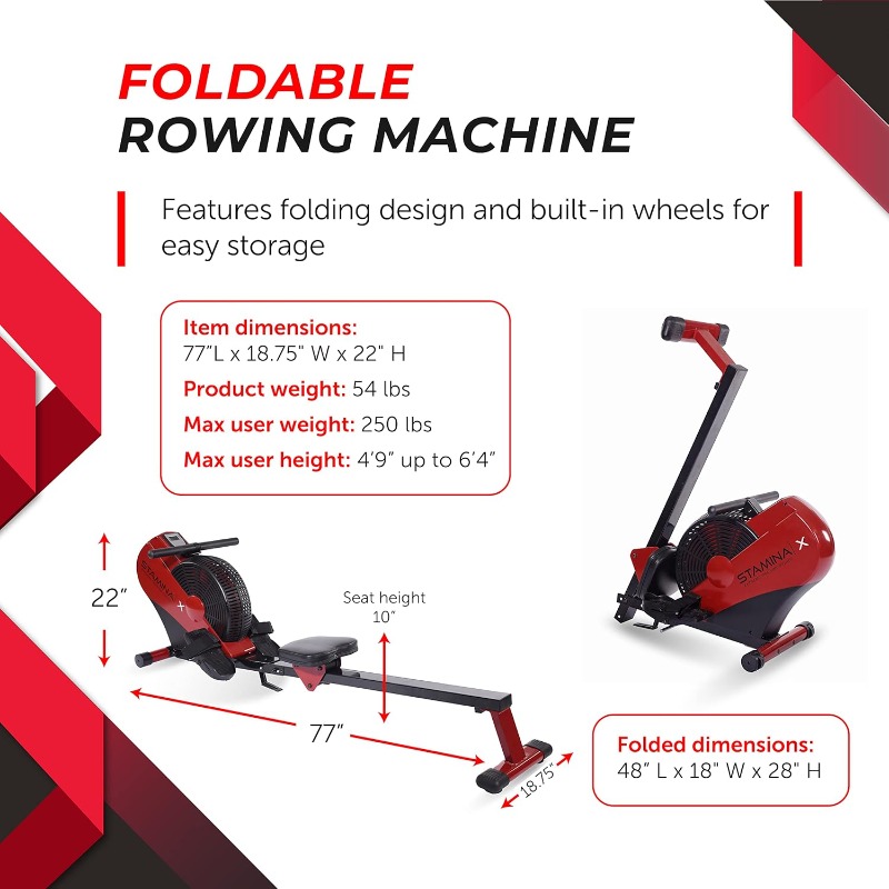 Stamina ATS Air Rower Machine  - Home Gym Rowing Machine recensie en prijs