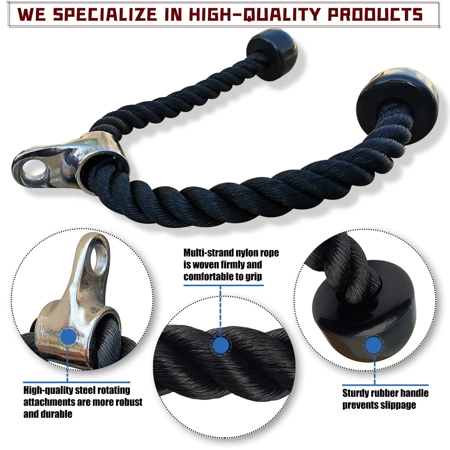 70/90/120/140cm Triceps Pull D - Home Gym Training Program recensie en prijs